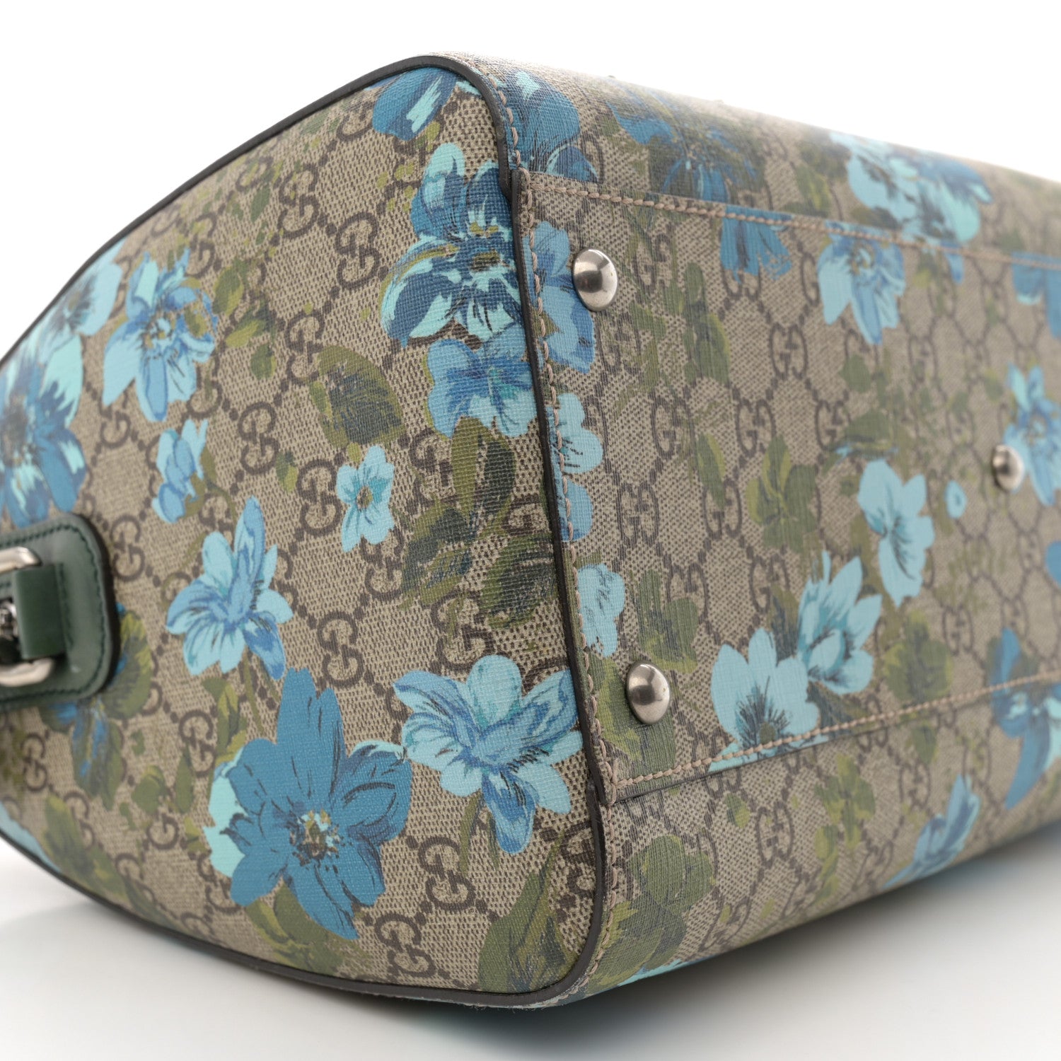 Gucci GG Supreme Monogram Bloom Butterfly Embroidered Medium Boston Green 9 of 13