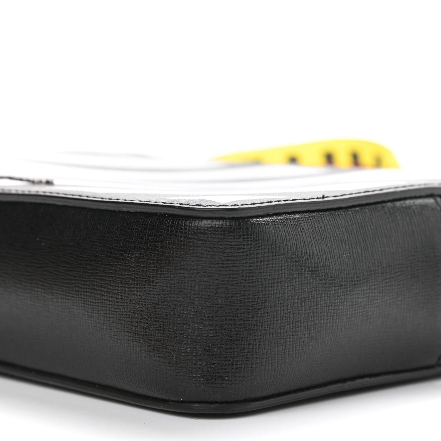Off-White Calfskin Diag Striped Belt Bag Crossbody Black White 9 of 11