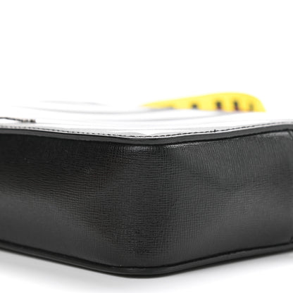 Off-White Calfskin Diag Striped Belt Bag Crossbody Black White 9 of 11