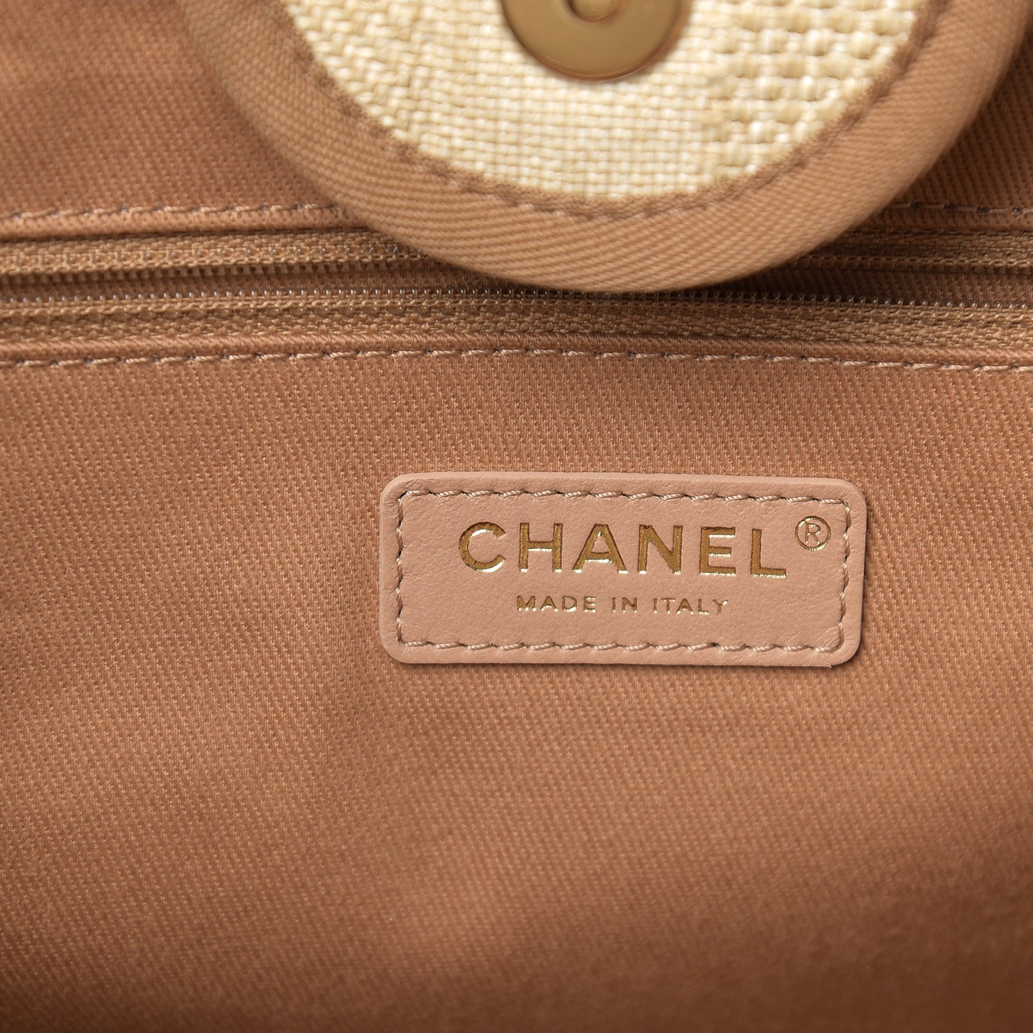 Chanel Mixed Fibers Striped Medium Deauville Tote Beige 6 of 10