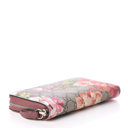 Gucci GG Supreme Monogram Blooms Zip Around Wallet Beige Multicolor Dry Rose 4 of 14