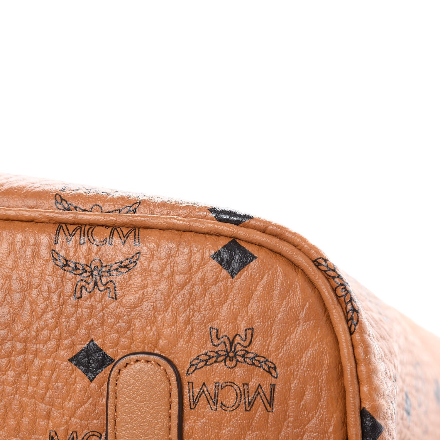 MCM Visetos Large Liz Reversible Shopper Tote Cognac 8 of 8