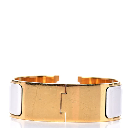 Hermes Enamel Wide Clic Clac H Bracelet PM White 2 of 5