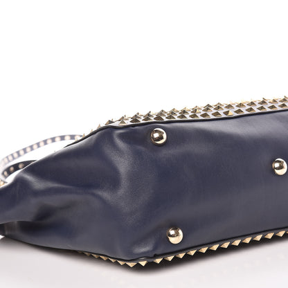 Valentino Garavani Vitello Medium Rockstud All Over Tote Marine 6 of 15