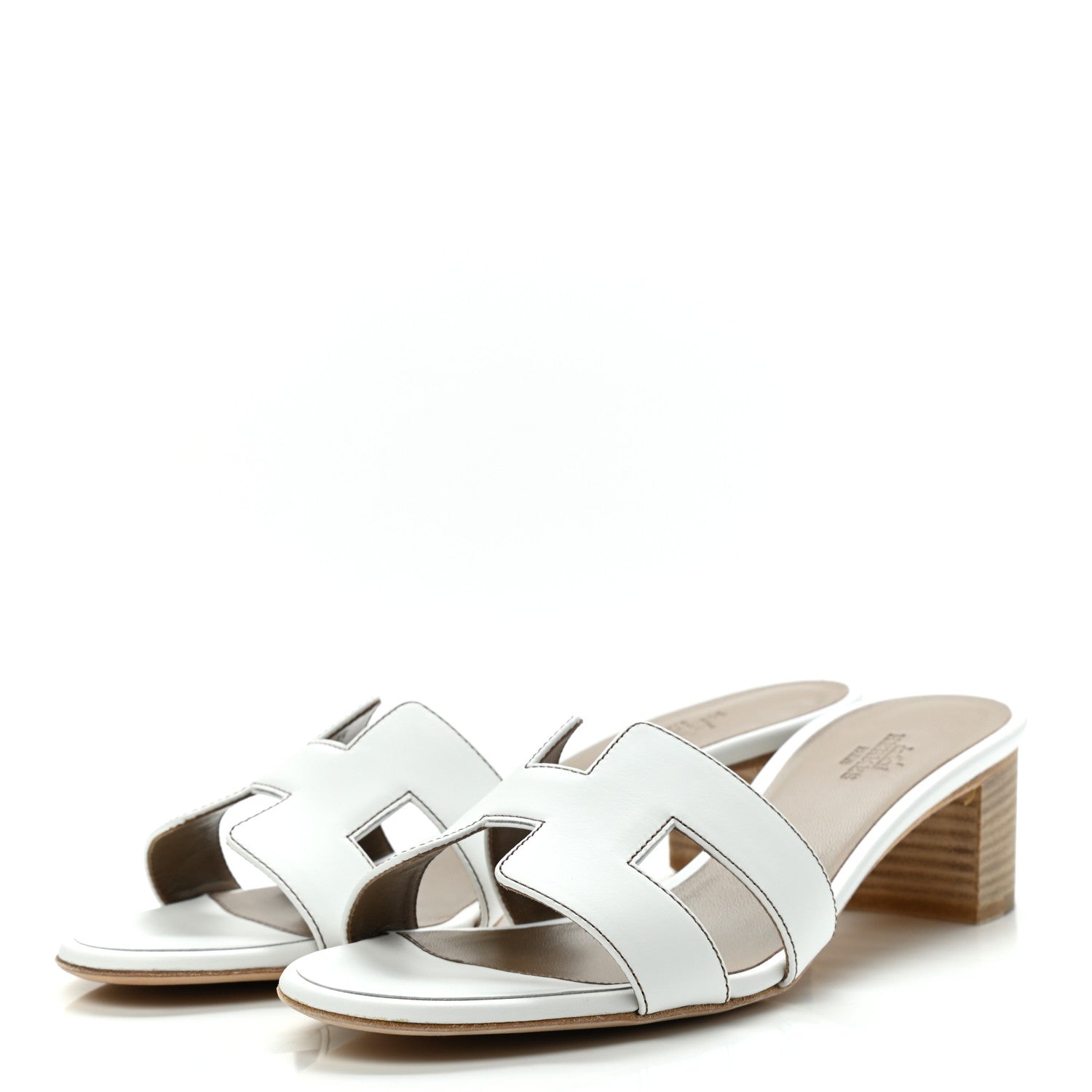 Hermes Calfskin Oasis Sandals 38 White 3 of 9