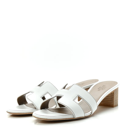 Hermes Calfskin Oasis Sandals 38 White 3 of 9