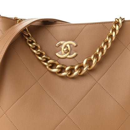 Chanel Calfskin Stitched Easy Mood Hobo Beige 8 of 11