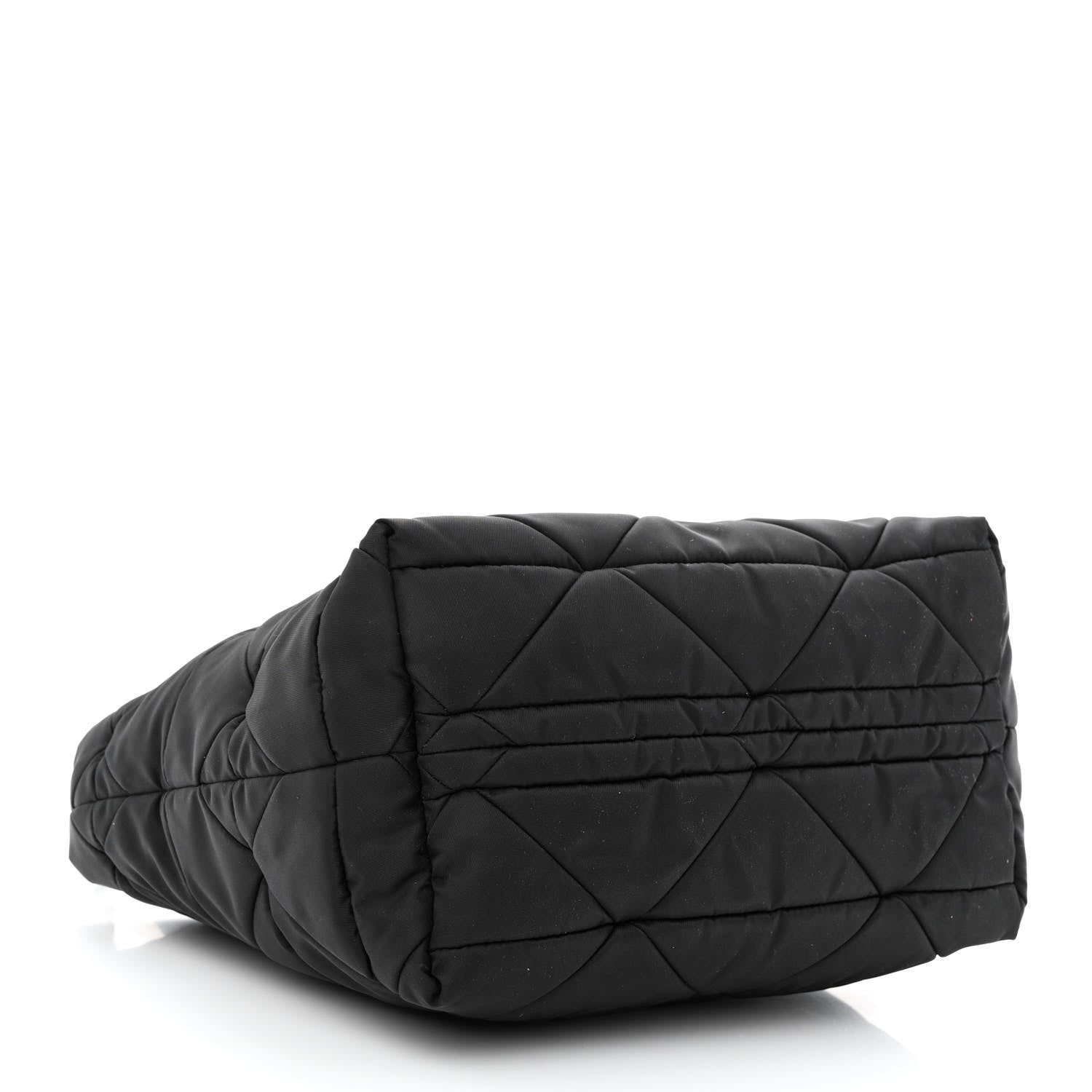 Prada Re-Nylon Nappa Triangle Quilted Padded Small Double Handled Zip Tote Black 4 of 16