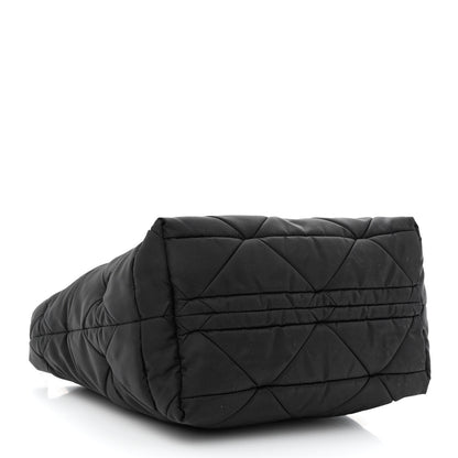 Prada Re-Nylon Nappa Triangle Quilted Padded Small Double Handled Zip Tote Black 4 of 16