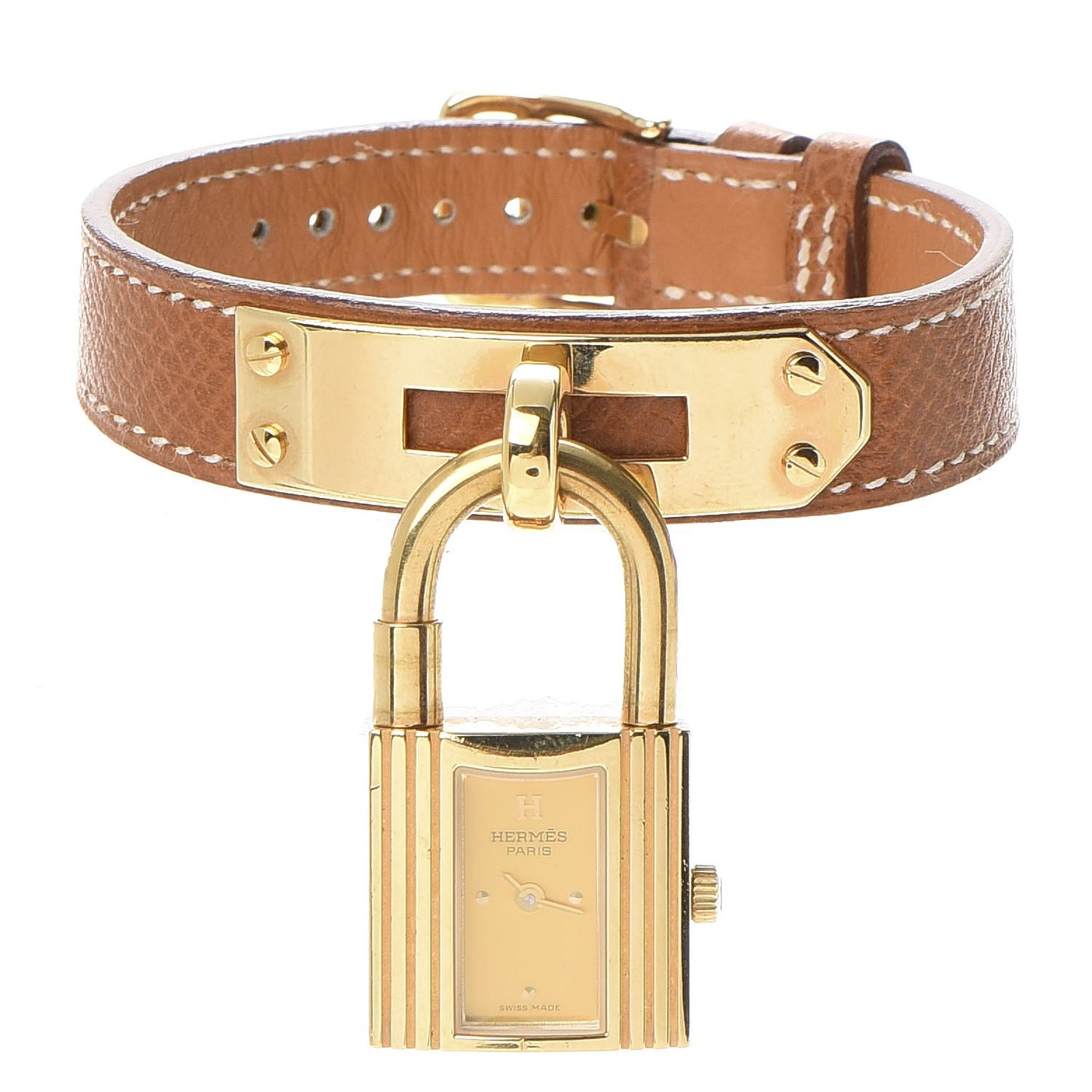 Stainless Steel Courchevel 20mm Kelly Cadena Quartz Watch Gold