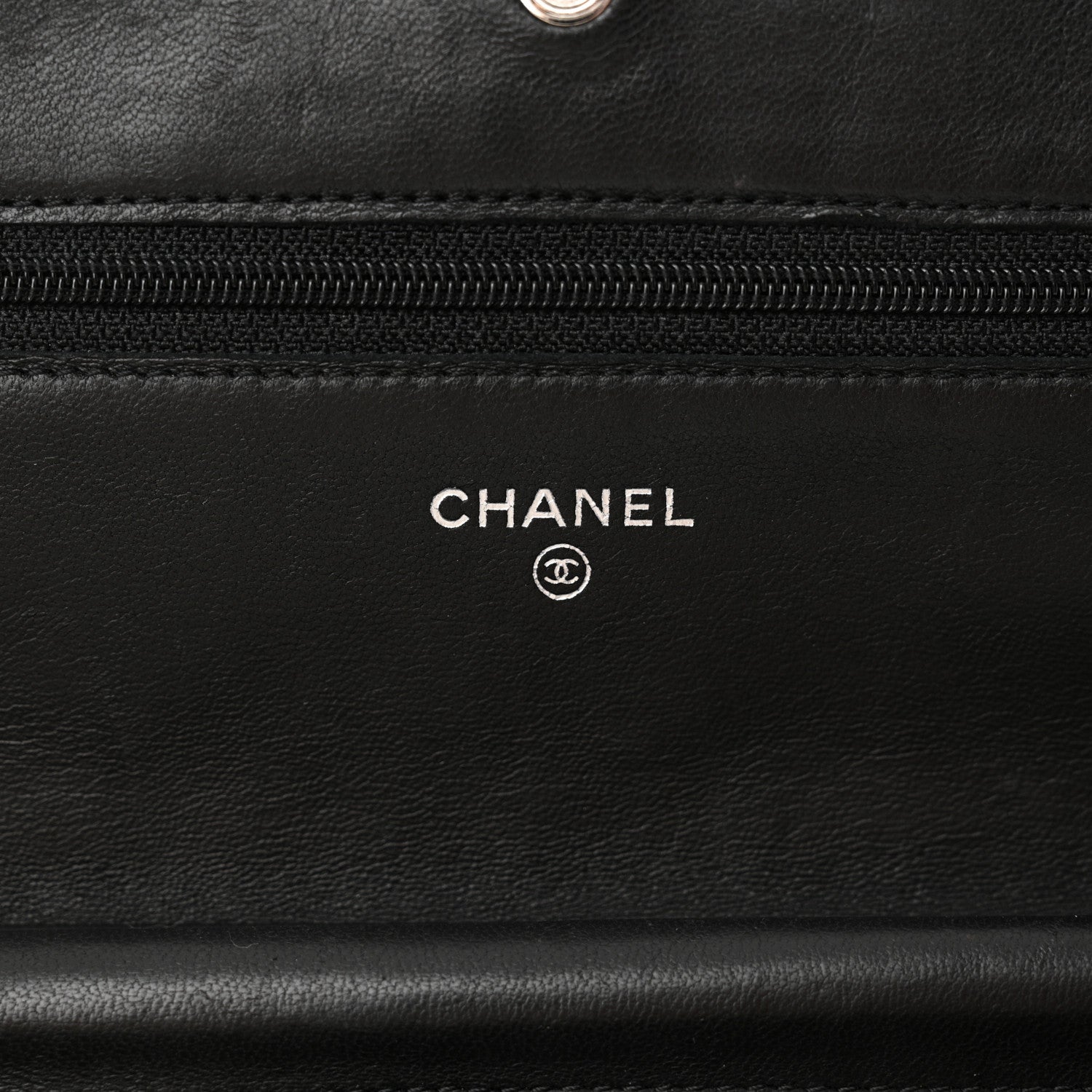 Chanel Lambskin Camellia Embossed Wallet on Chain WOC Black 6 of 17