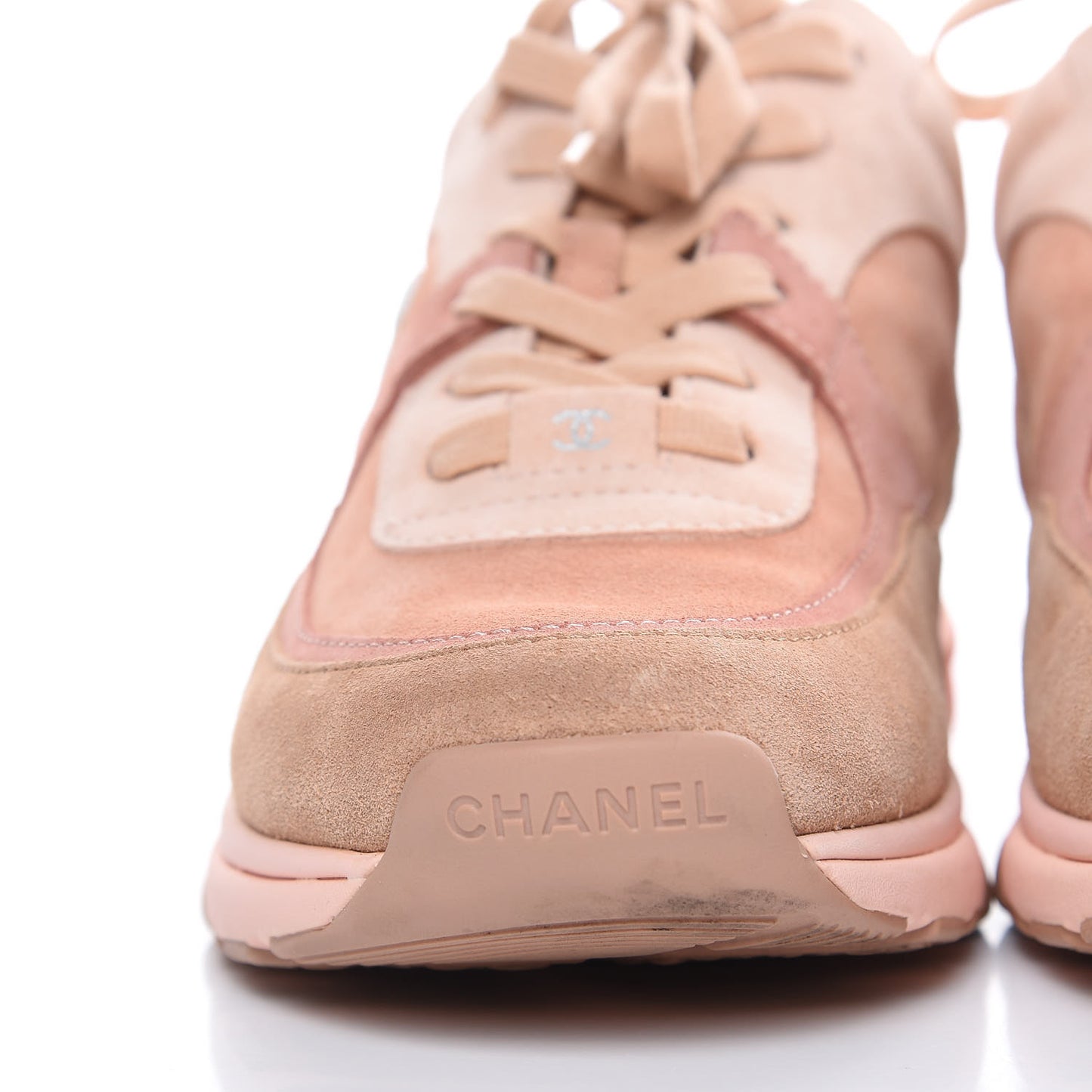 Suede Calfskin CC Sneakers 40.5 Pink