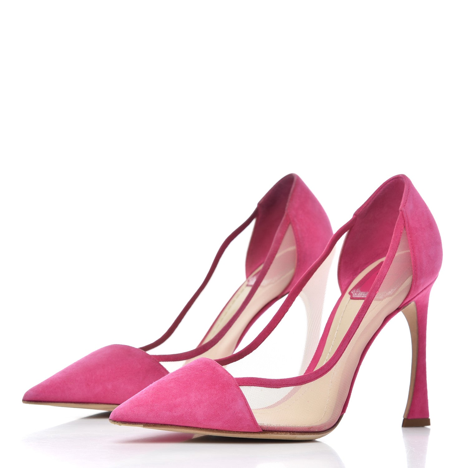 Christian Dior Suede Mesh Skin Pumps 37 Fuchsia 3 of 16