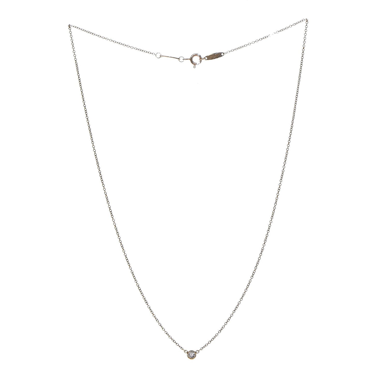 18K Yellow Gold Diamond .12ct Elsa Peretti Diamonds by the Yard Pendant Necklace