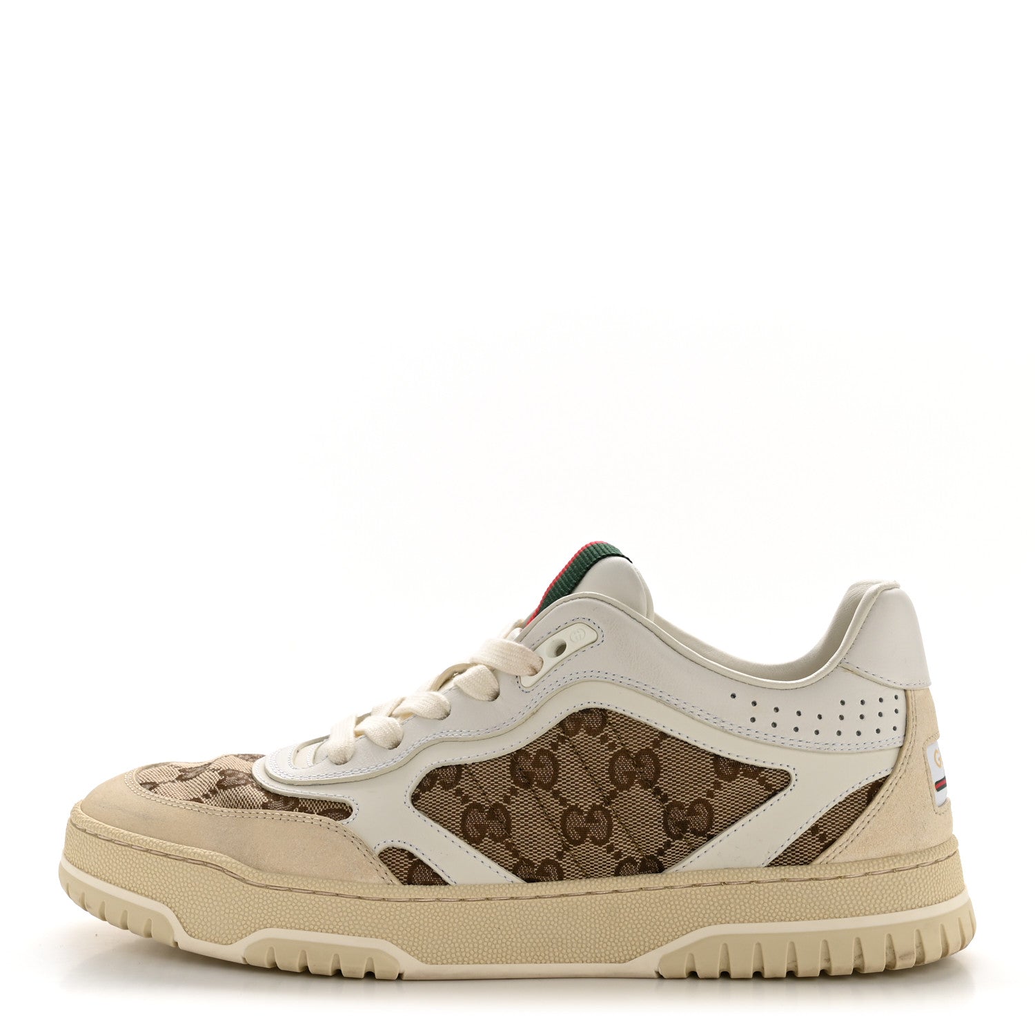 Gucci Calfskin GG Monogram Re-Web Womens Sneakers 39 White Beige Ebony 1 of 11