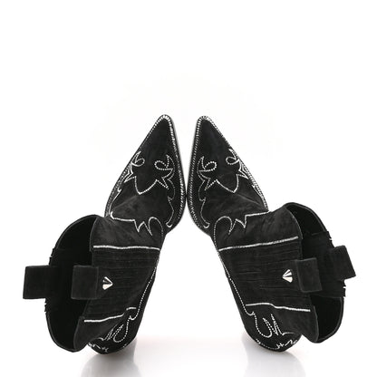 Christian Louboutin Suede Crystal Santigag Strass 85 Ankle Boots 36.5 Black 2 of 8
