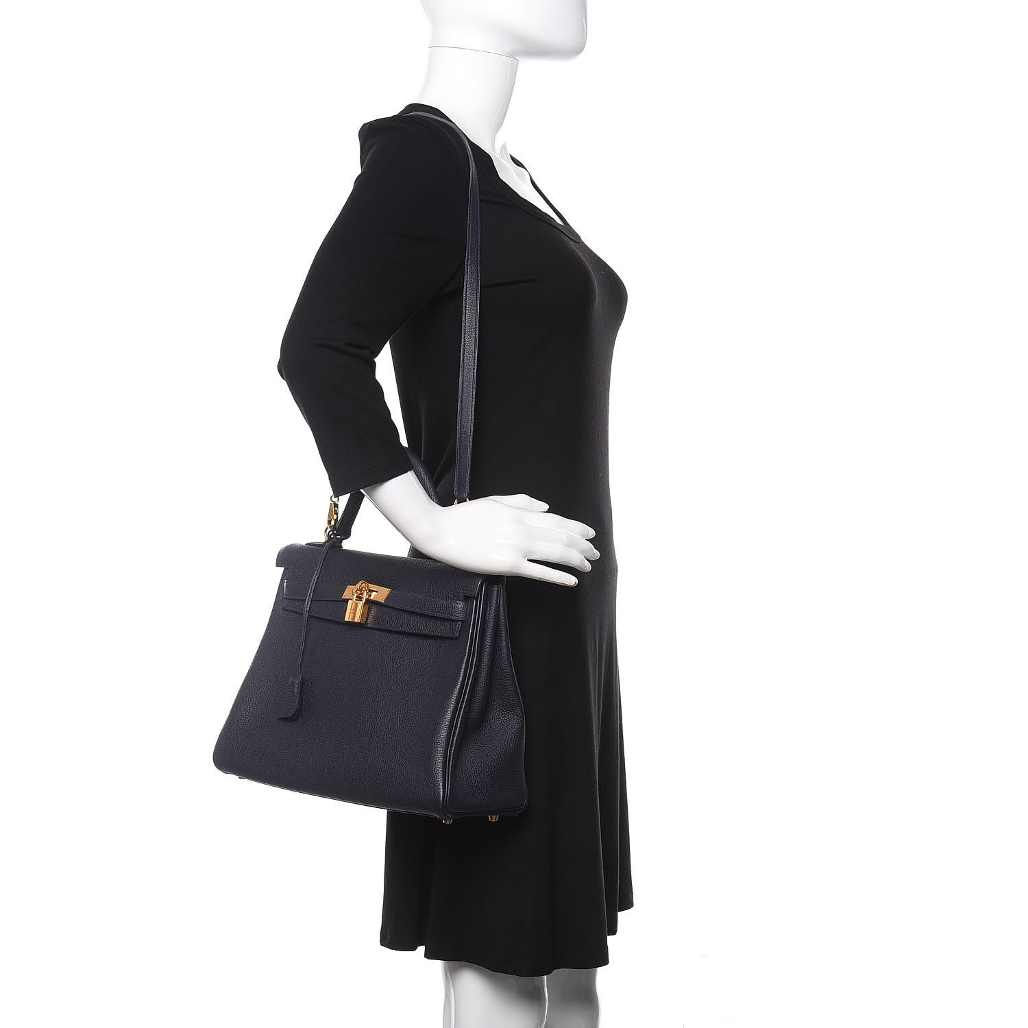 Hermes Togo Kelly Retourne 32 Bleu Nuit 2 of 11