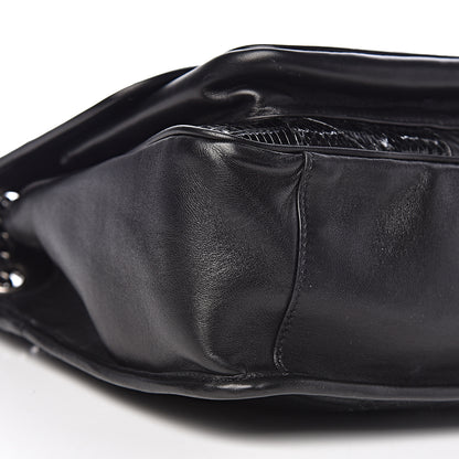 Saint Laurent Calfskin Ayers Patchwork Monogram Medium Niki Chain Satchel Black 11 of 12