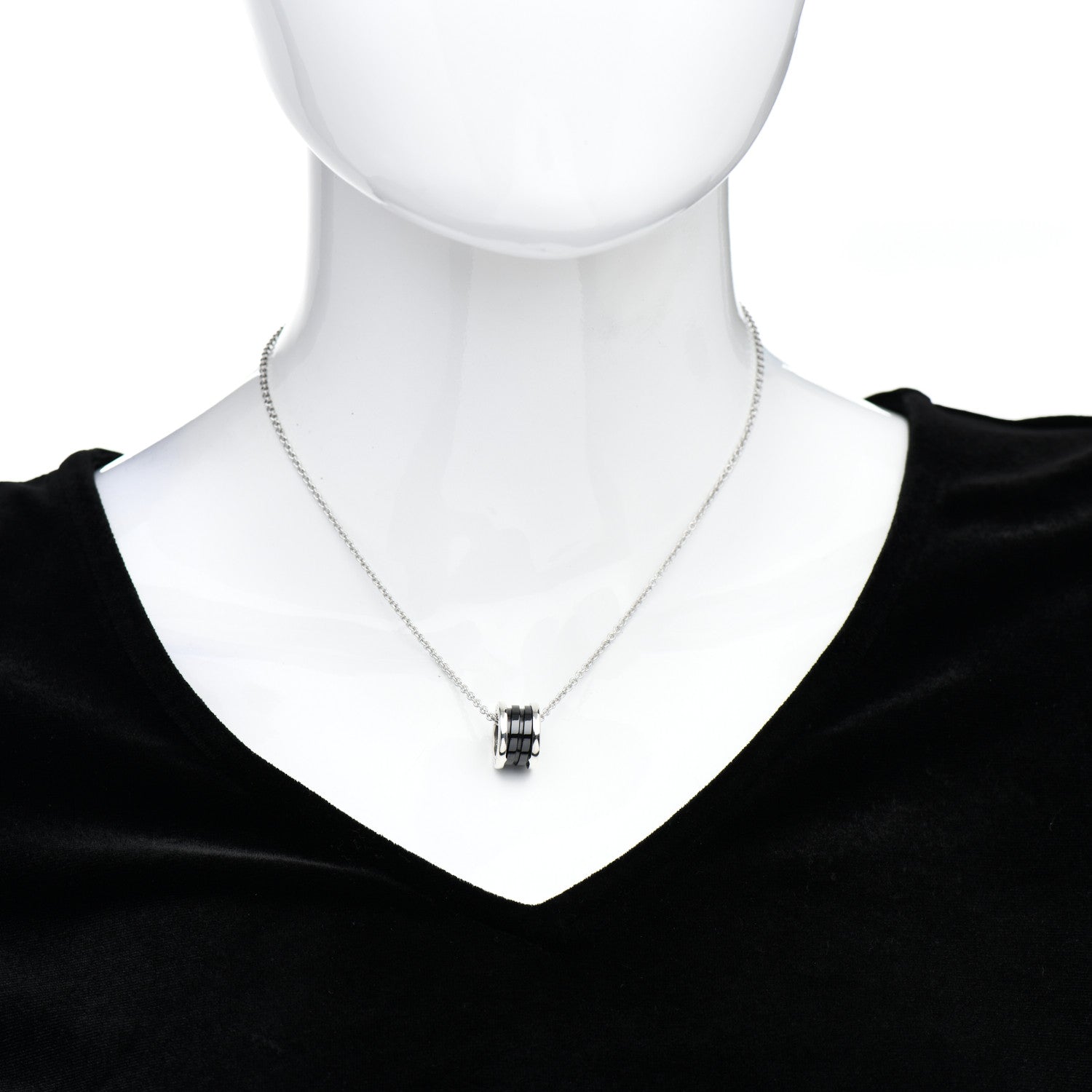 Bulgari Sterling Silver Ceramic Save The Children Pendant Necklace 2 of 5