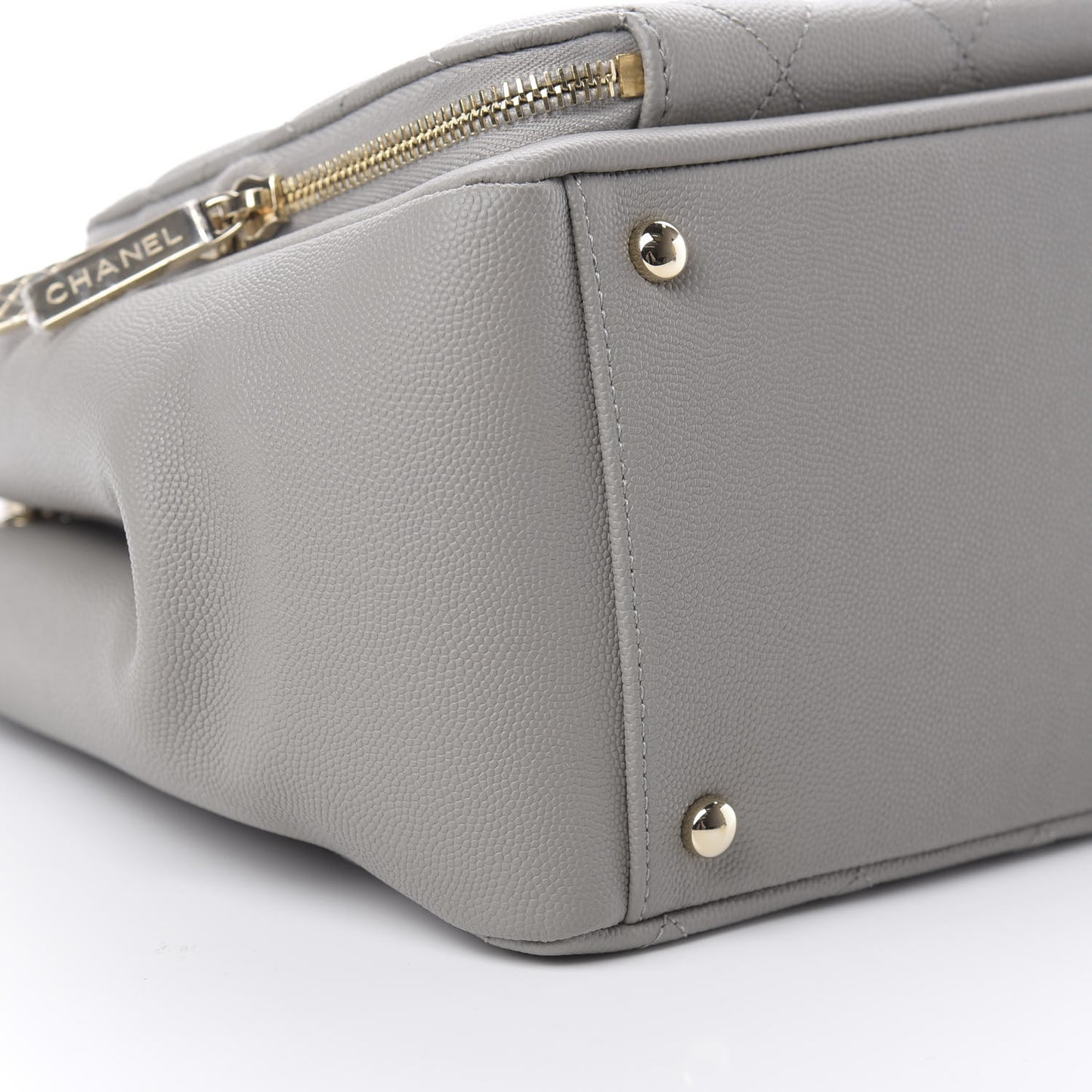 Caviar Quilted Small Business Affinity Shopping Bag Grey