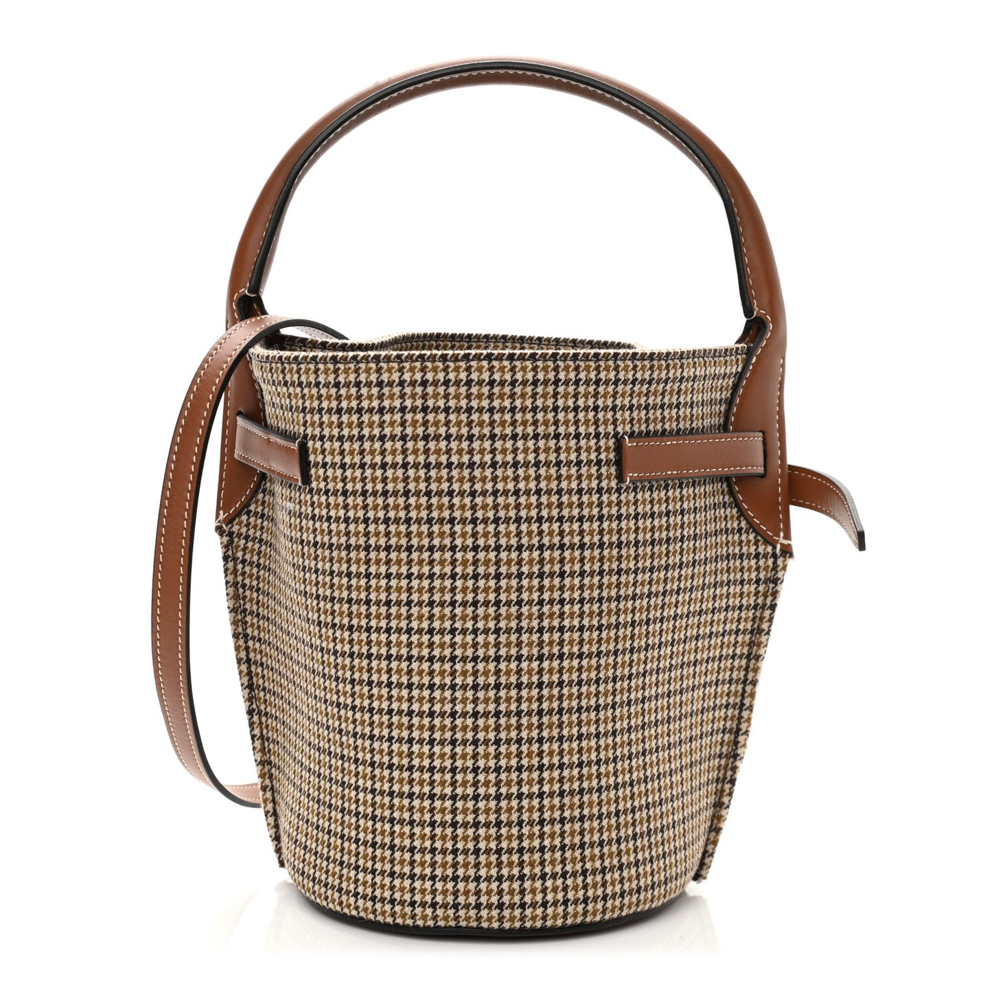 Smooth Calfskin Tweed Nano Big Bag Bucket Tan