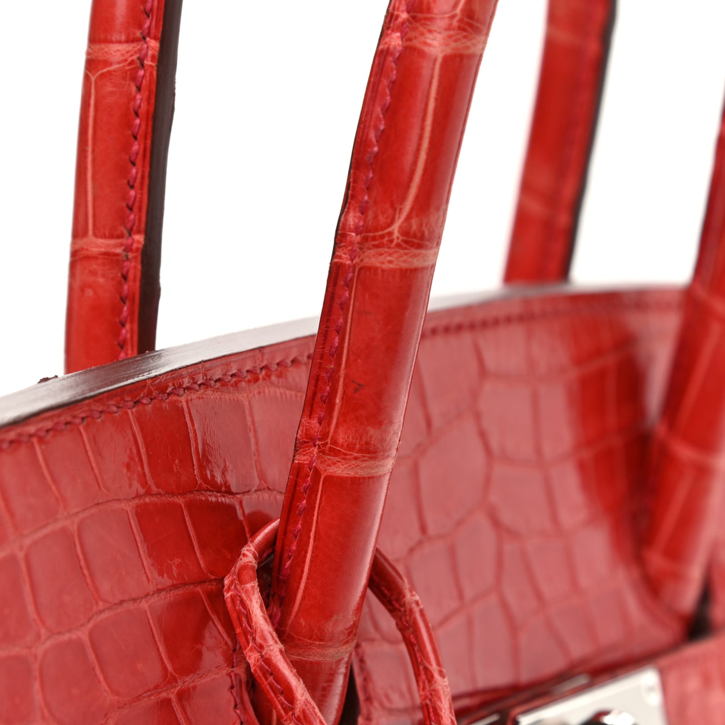 Shiny Porosus Crocodile Birkin 35 Bougainvillea