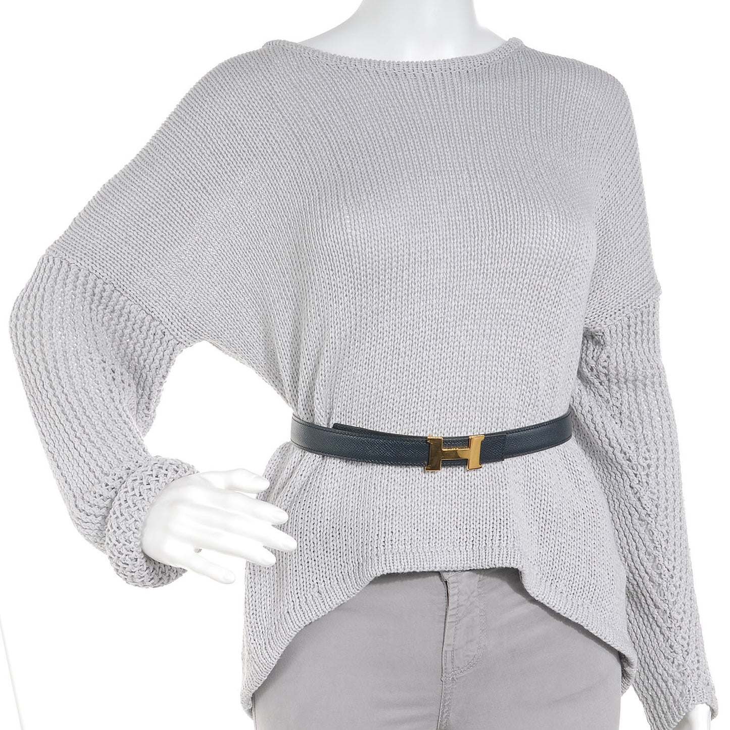Courchevel Swift Reversible Constance 24mm H Belt Indigo and Blanc 68