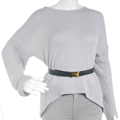 Hermes Courchevel Swift Reversible Constance 24mm H Belt Indigo and Blanc 68 3 of 6