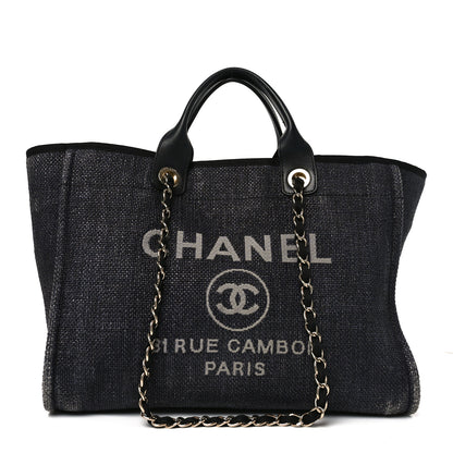 Chanel Woven Straw Raffia Large Deauville Tote Black 1 of 11
