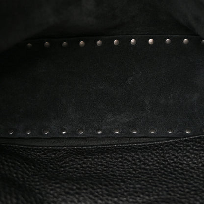 Valentino Garavani Pebbled Calfskin Tribal Small Guitar Strap Rockstud Rolling Flip-Lock Messenger Bag Black 5 of 9
