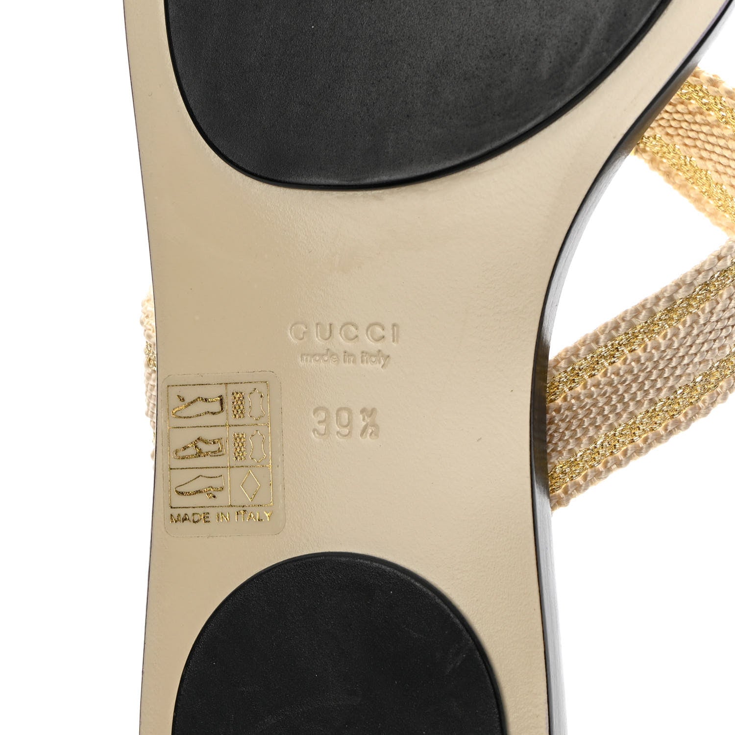 Gucci Guccissima Web Interlocking G Thong Sandals 39.5 Beige 7 of 11