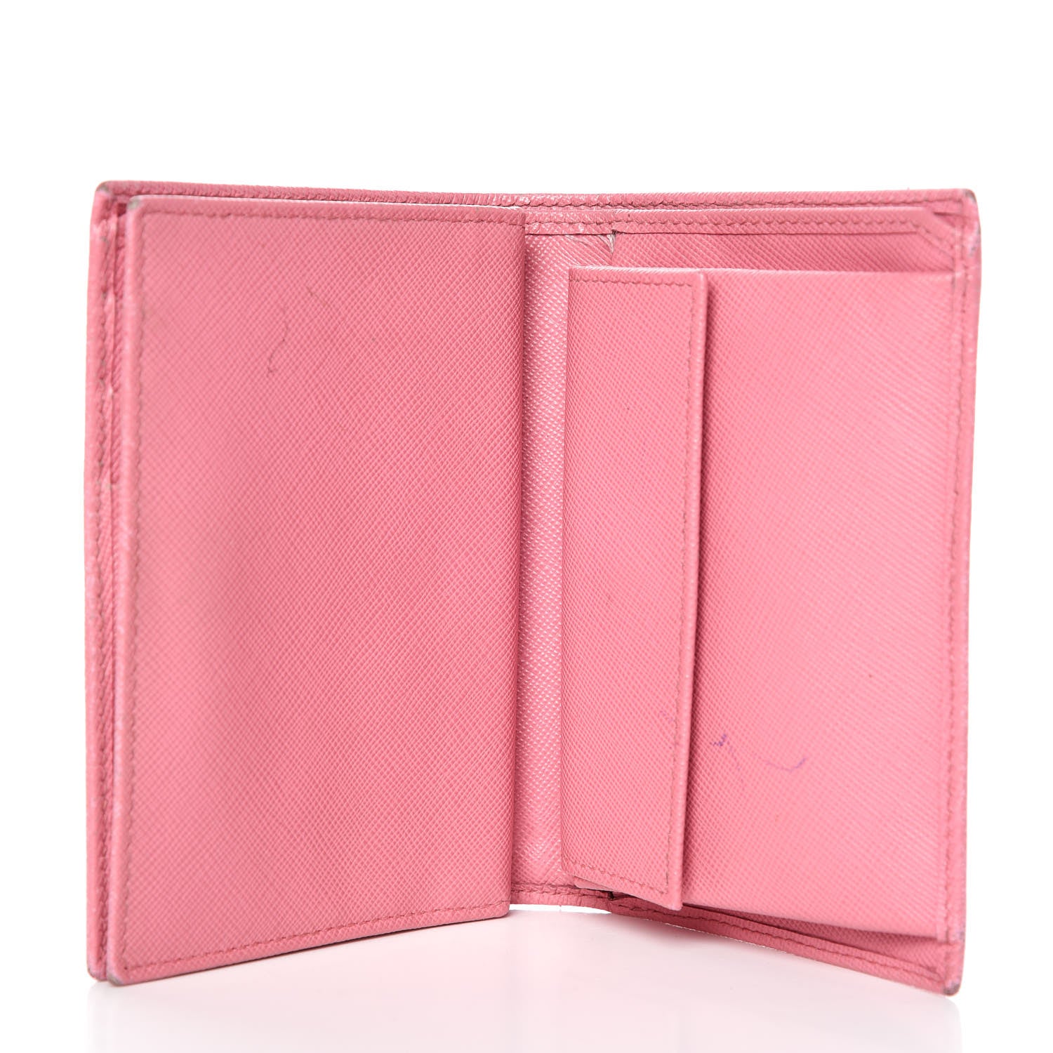 Prada Saffiano Metal Compact Snap Bi-Fold Wallet Petalo 7 of 11