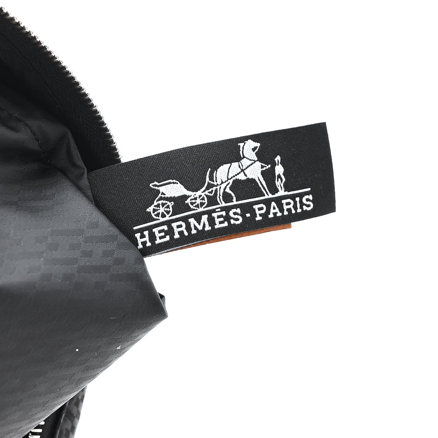 Hermes Technical Silk H En Bias Silky Pocket Cosmetic Case Black 6 of 7