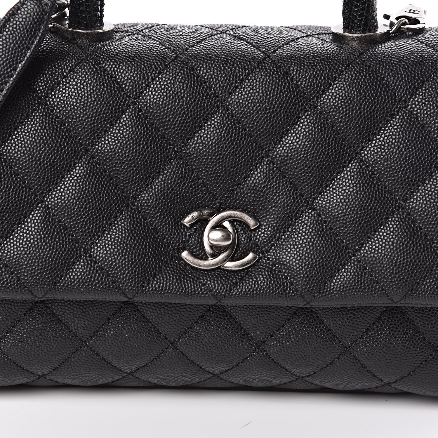 Chanel Caviar Lizard Quilted Mini Coco Handle Flap Black 10 of 10