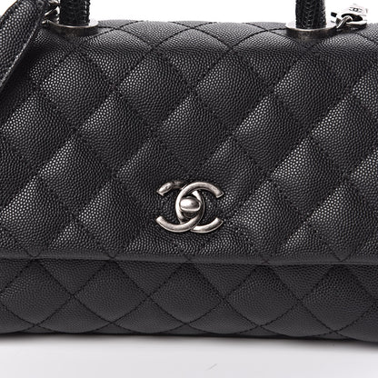Chanel Caviar Lizard Quilted Mini Coco Handle Flap Black 10 of 10