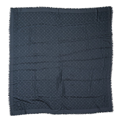 Louis Vuitton Silk Wool Monogram Denim Shawl Blue 1 of 3