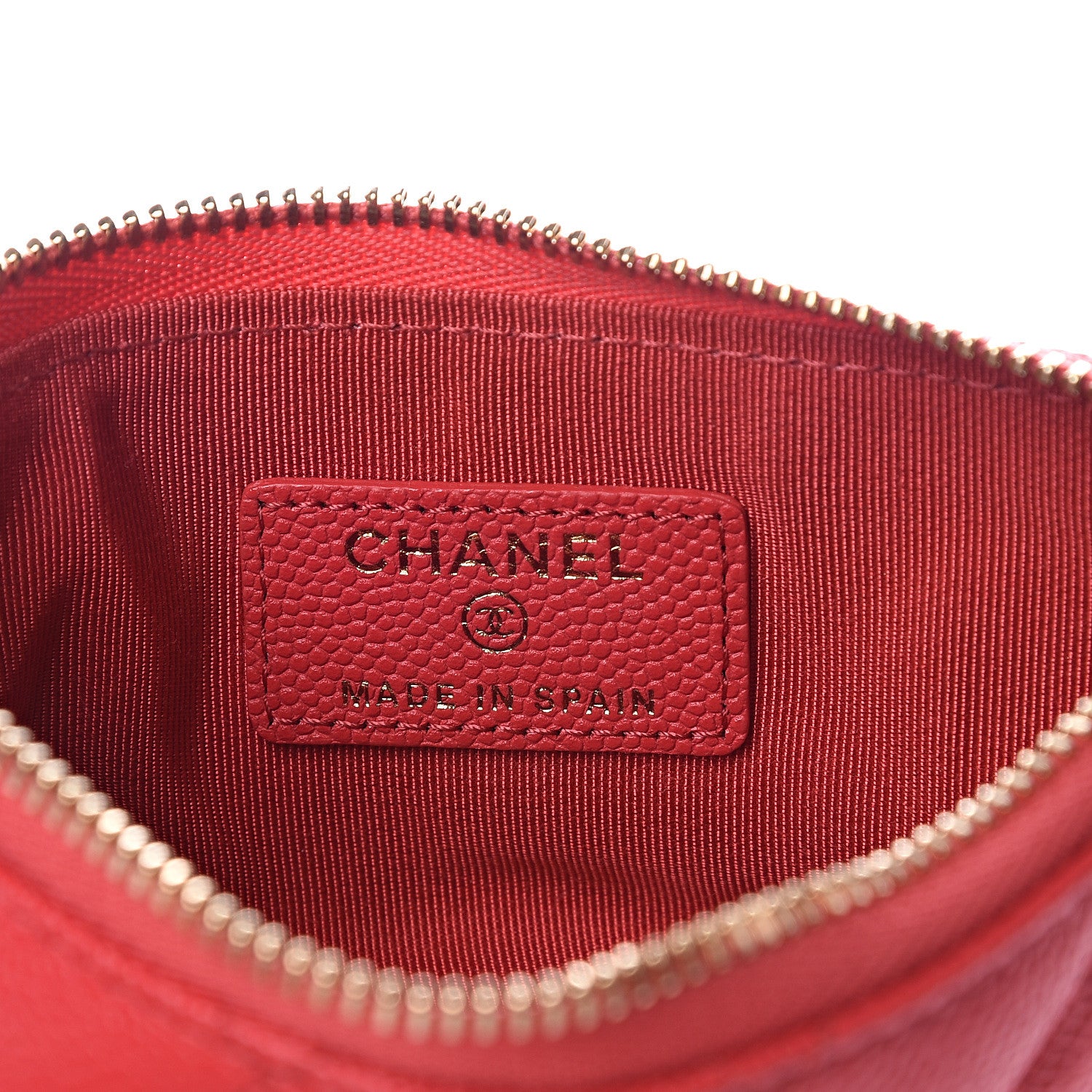 Chanel Caviar Quilted Small Cosmetic Case Red 5 of 10