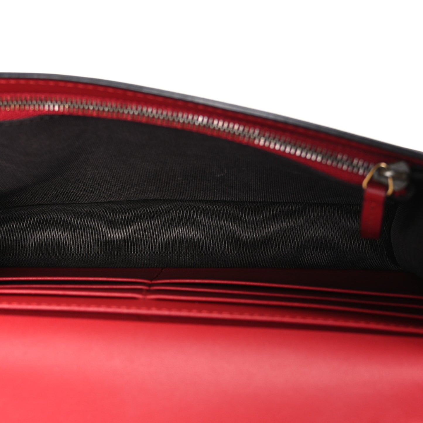 Calfskin Queen Margaret Chain Wallet Blue Agata Hibiscus Red Mystic White