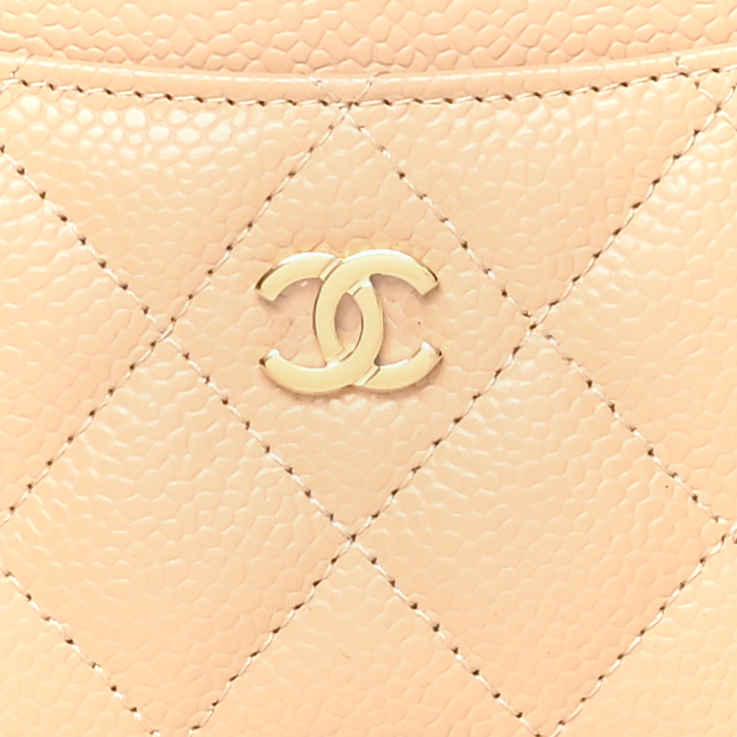 Chanel Caviar Quilted Card Holder Beige 8 of 8