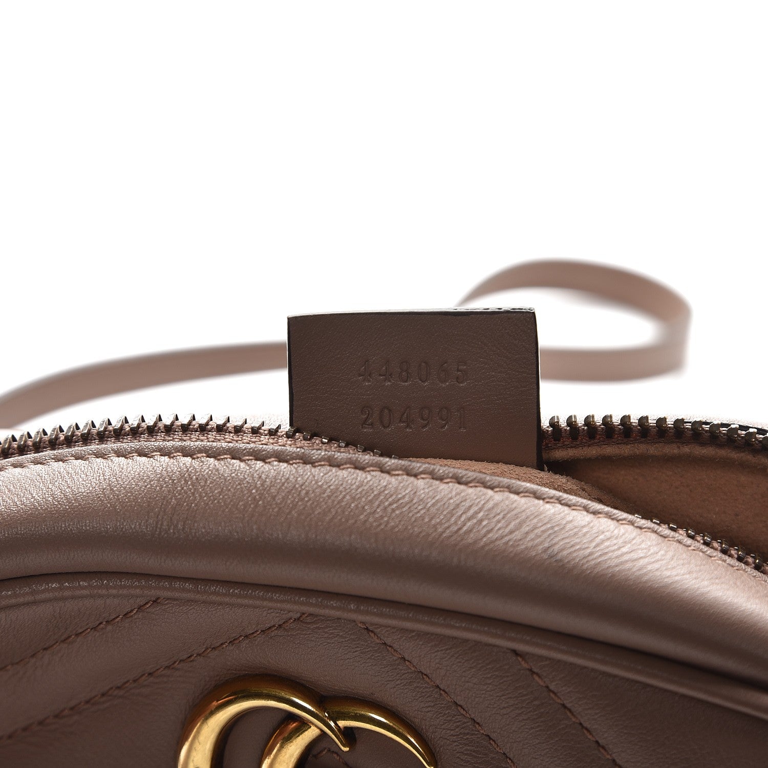 Gucci Calfskin Matelasse Mini GG Marmont Chain Shoulder Bag Nude 7 of 9
