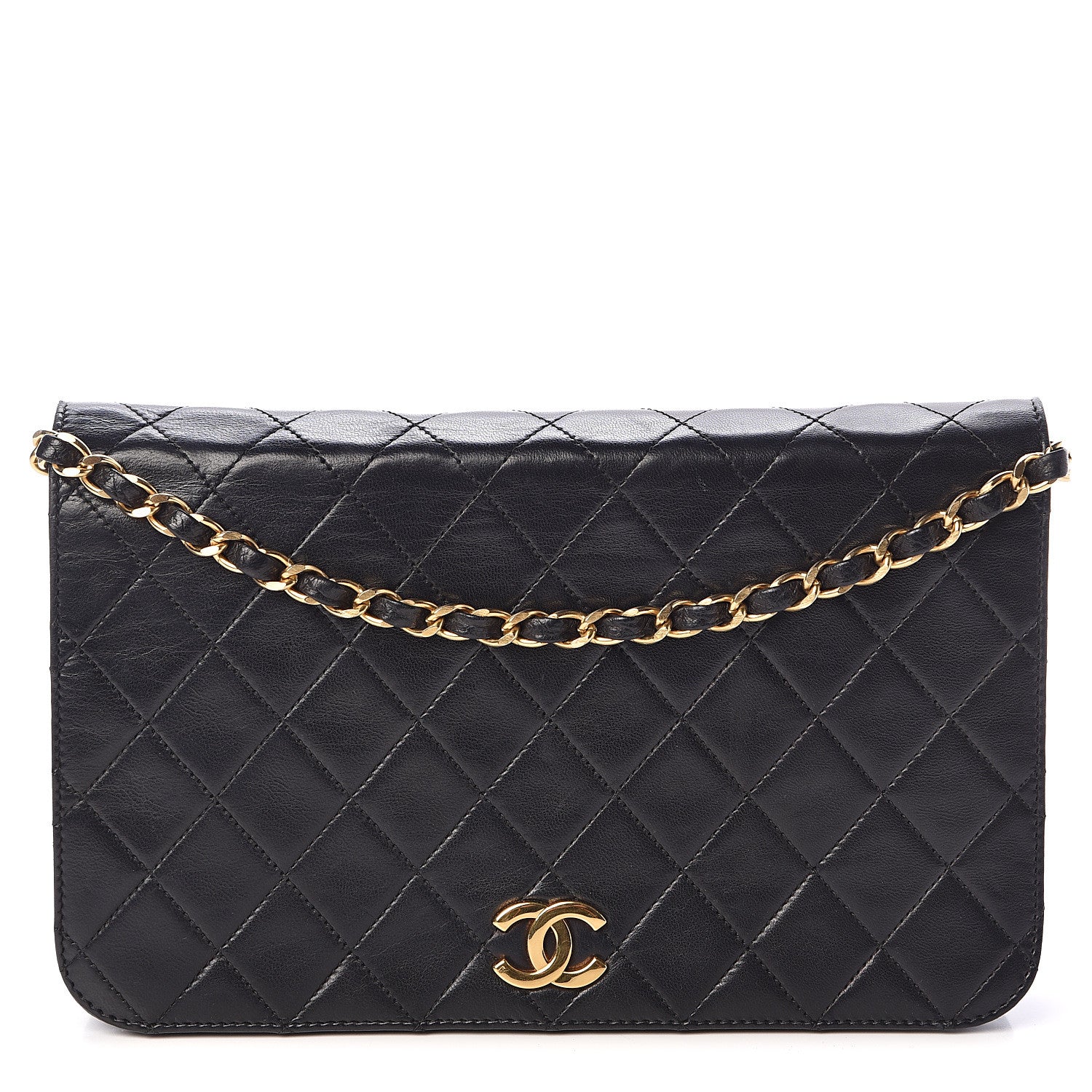 Chanel Lambskin Quilted Small Single Flap Bag Black 1 of 10