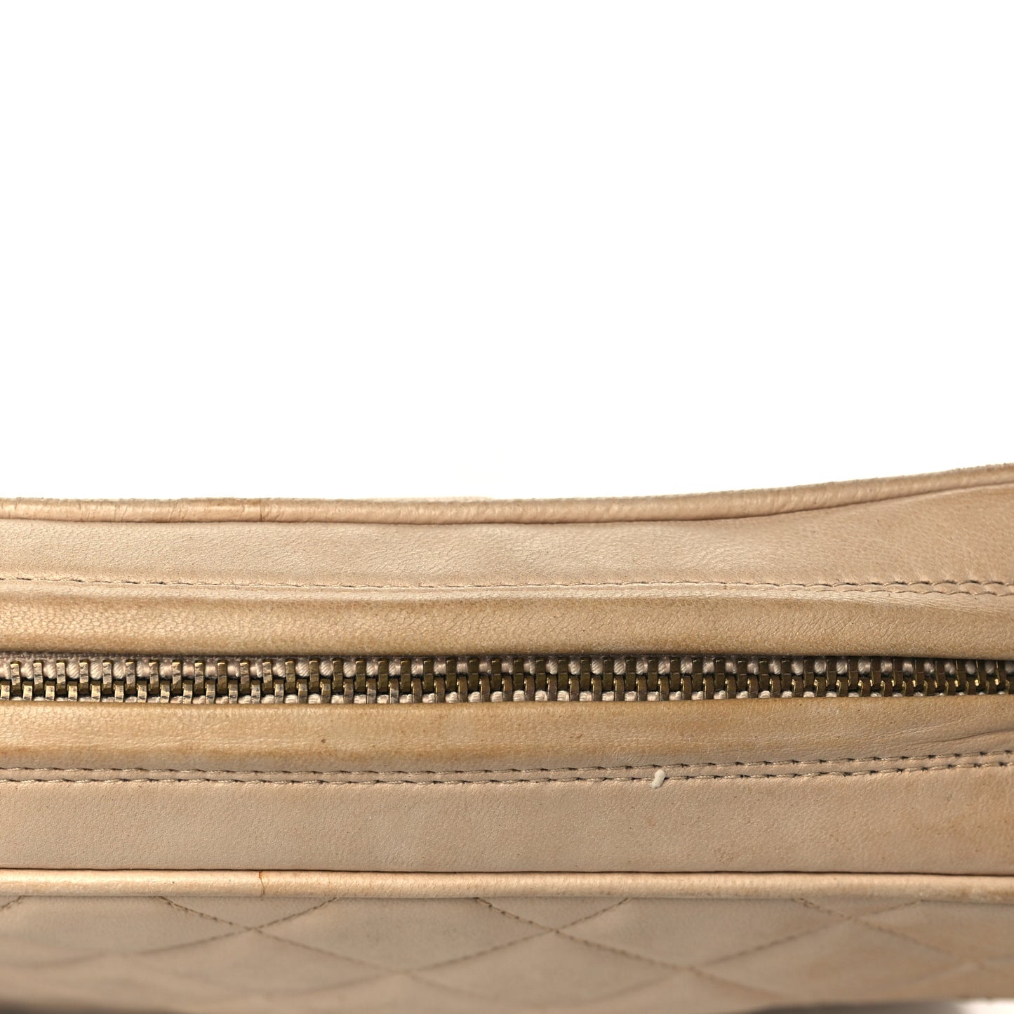 Lambskin Quilted Tassel Flap Camera Case Beige
