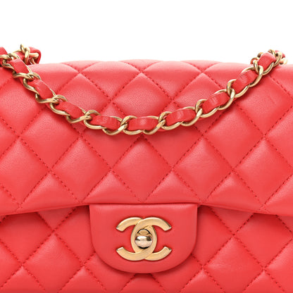 Chanel Lambskin Quilted Mini Rectangular Flap Red 7 of 13