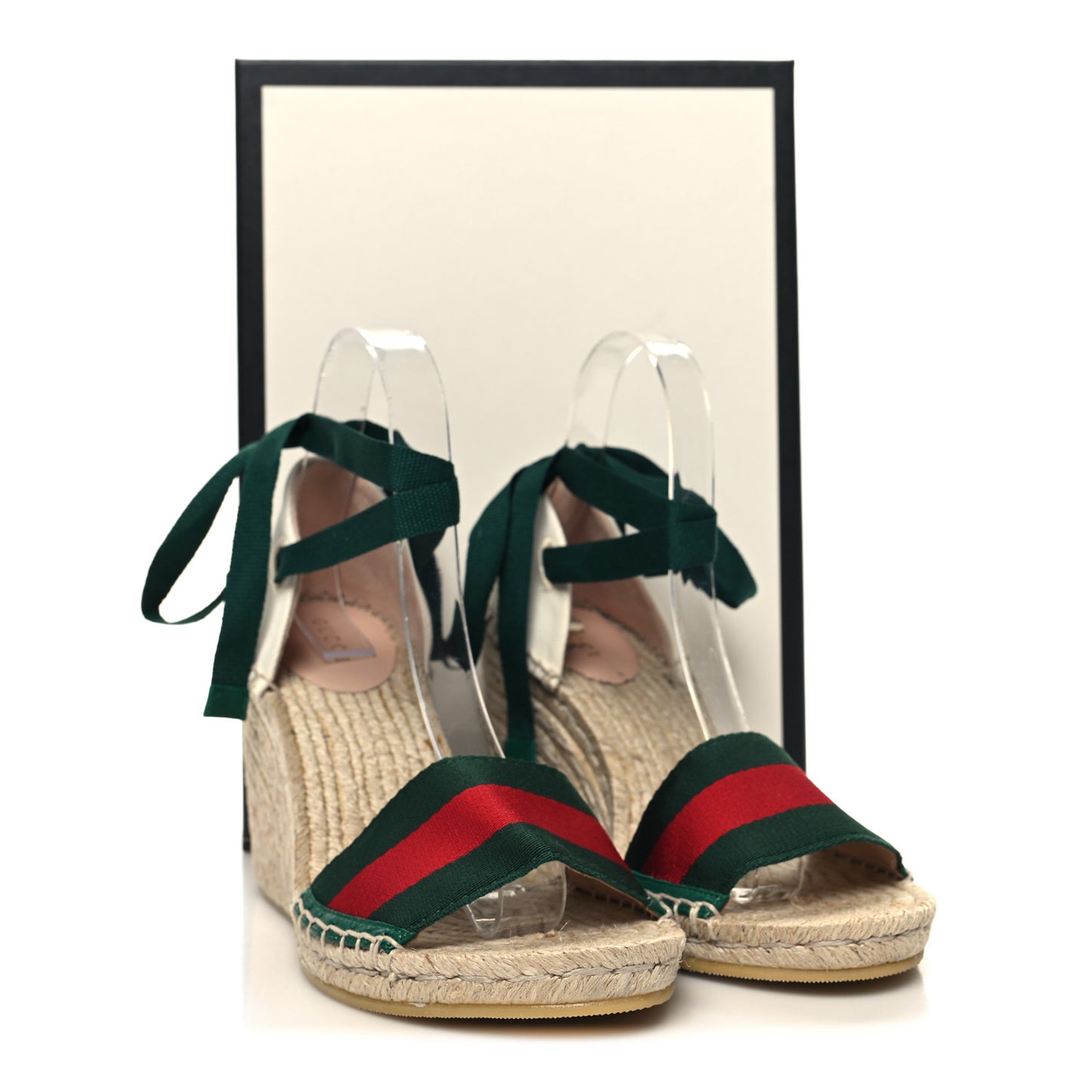 Canvas Malaga Kid Web Ankle Wrap Espadrille Wedge Sandals 39.5 Green Red Mystic White Emerald