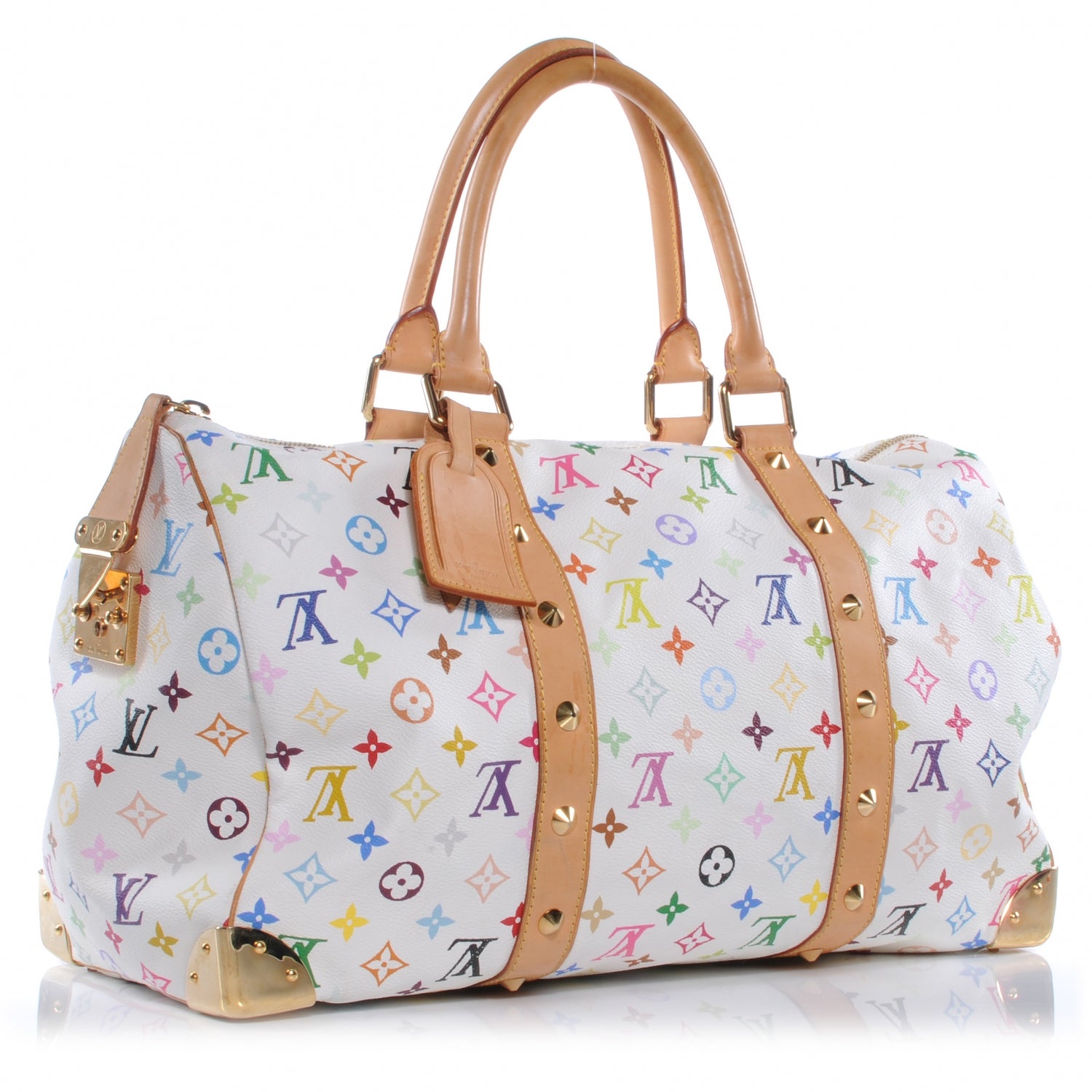 Louis Vuitton Monogram Multicolor Keepall 45 White 5 of 9