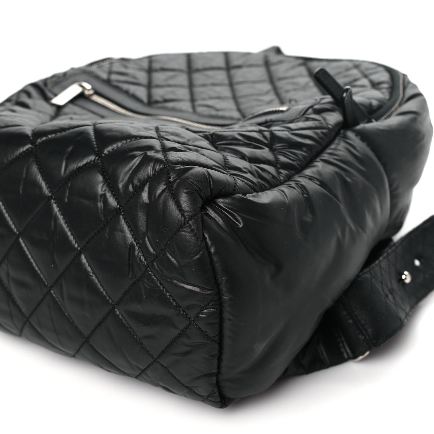 Nylon Quilted Coco Cocoon Backpack Black