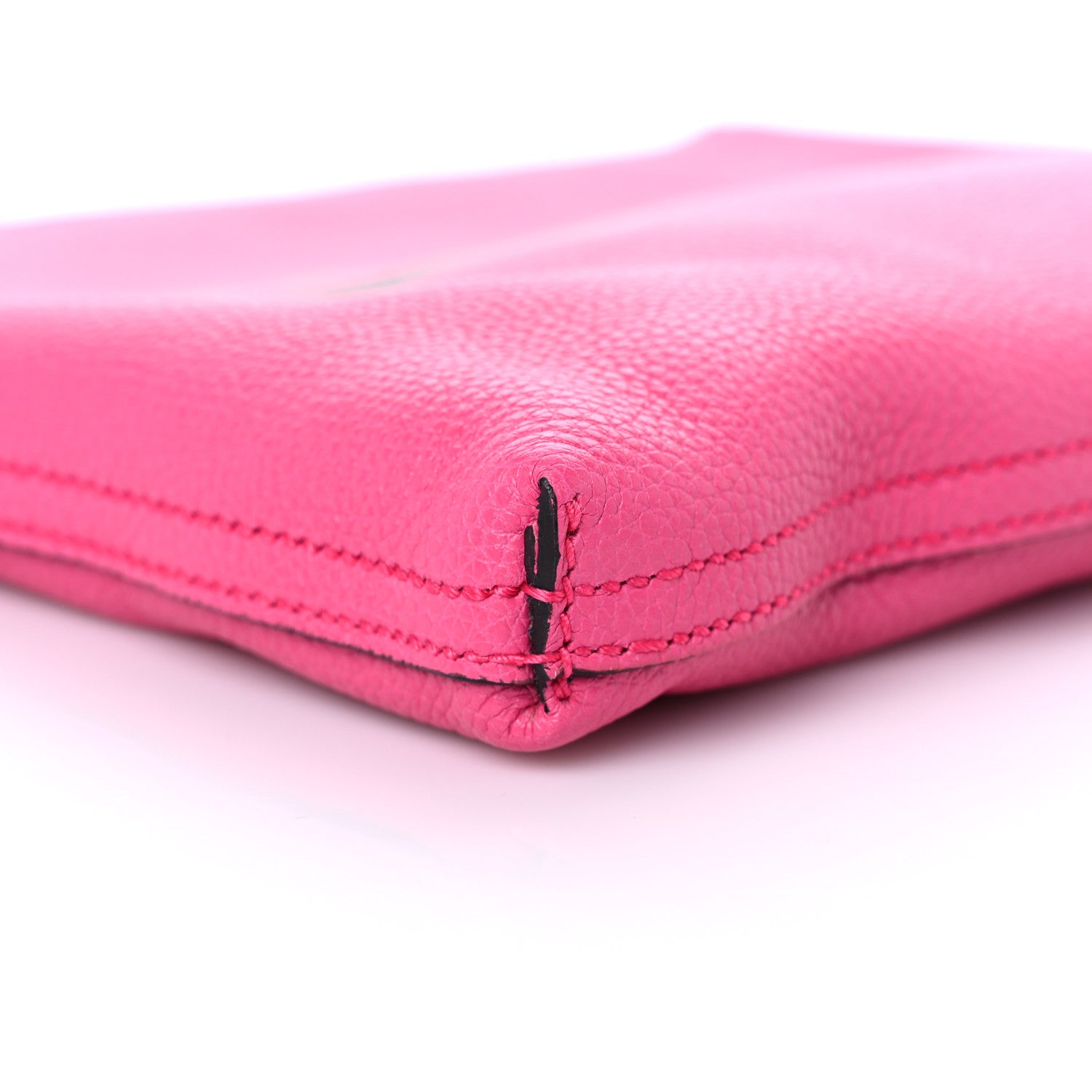 Gucci Pebbled Calfskin Medium Logo Portfolio Clutch Box Pink Green 7 of 9