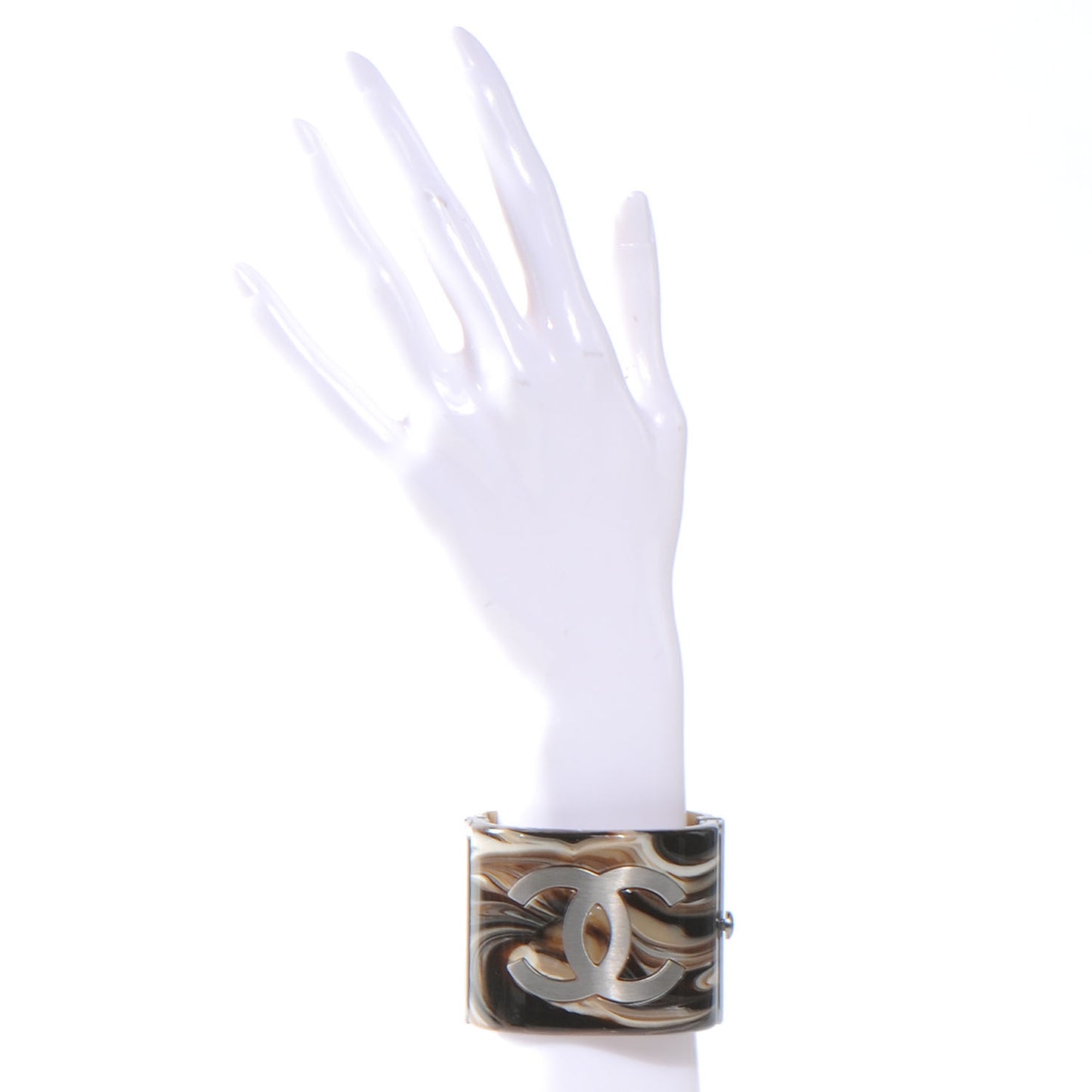 Resin Brushed Silver CC Cuff Brown