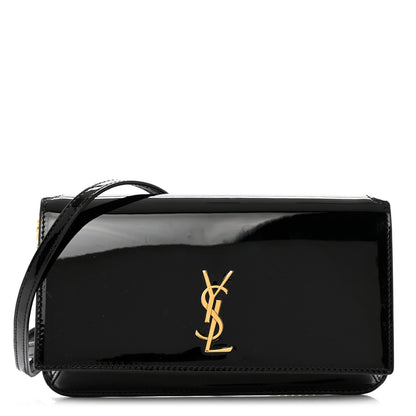 Saint Laurent Patent Monogram Phone Holder Crossbody Black 1 of 12