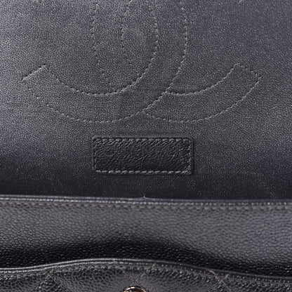 Chanel Metallic Caviar Quilted Jumbo Double Flap Dark Grey 8 of 11